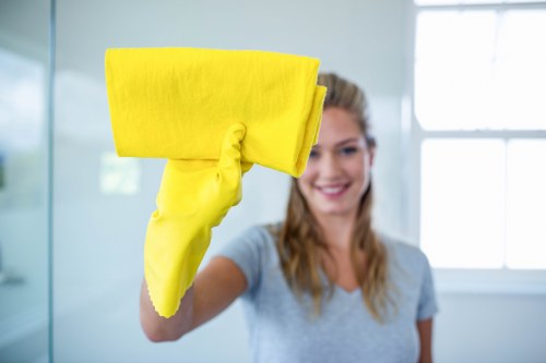 Local curtain cleaner inspecting fabric and preparing a quote in Maidavale